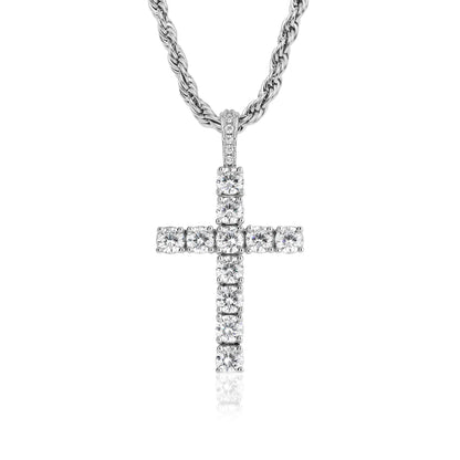 white gold  iced cross