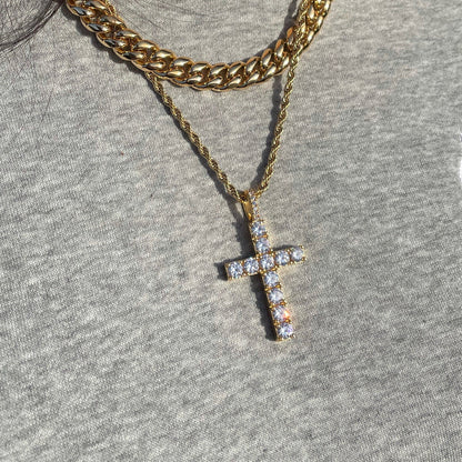 FLOODED CROSS PENDANT - [GOLD]